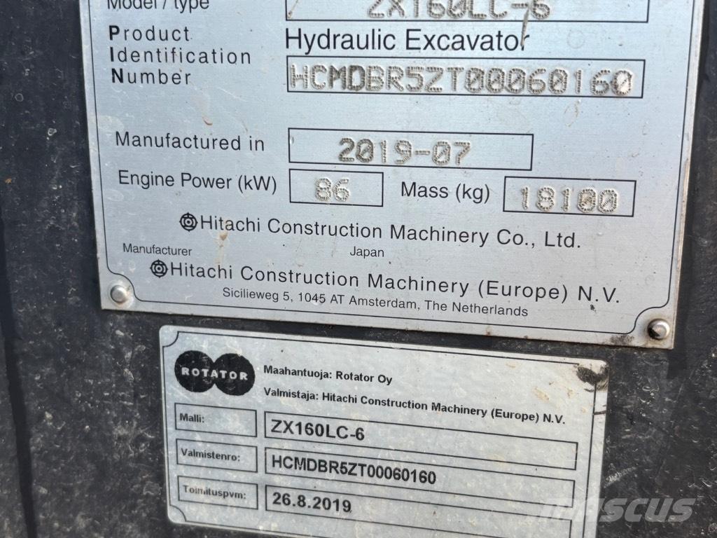 Hitachi ZX 160 LC-6 Гусеничные экскаваторы