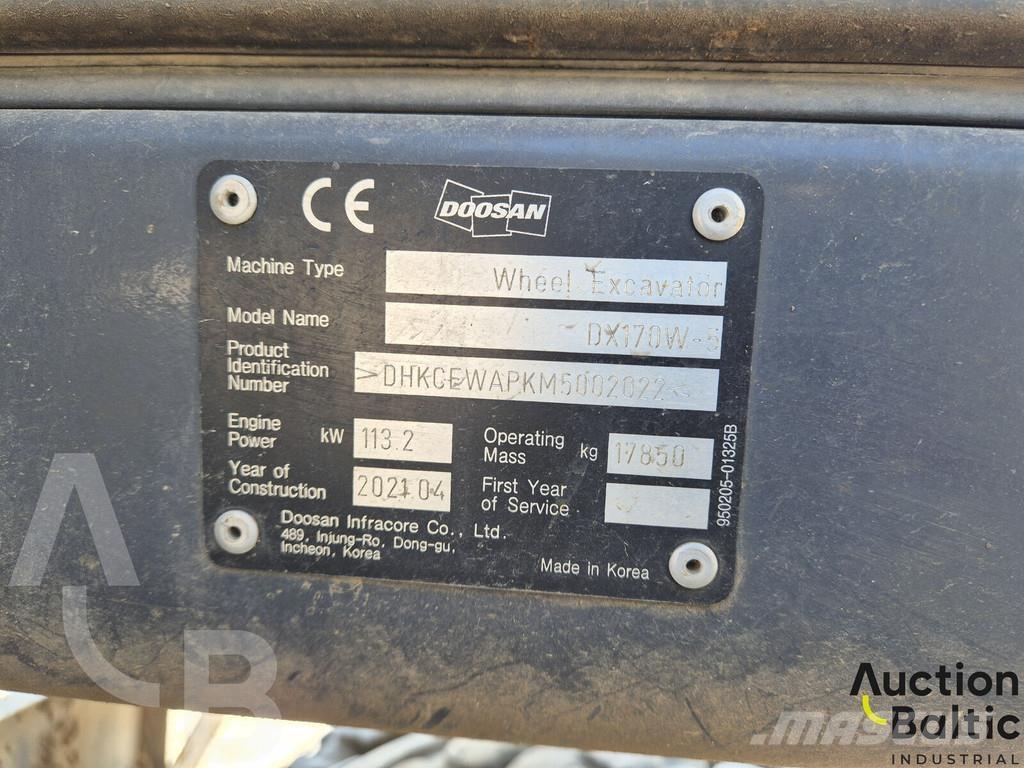 Doosan DX 170 W-5 Колёсные экскаваторы
