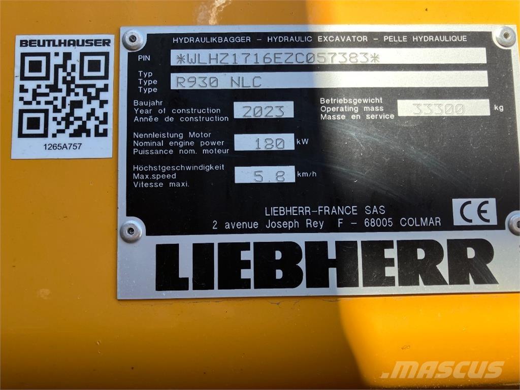 Liebherr R930 Гусеничные экскаваторы