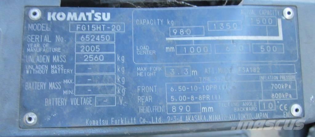 Komatsu FG 15 HT-20 Газовые погрузчики