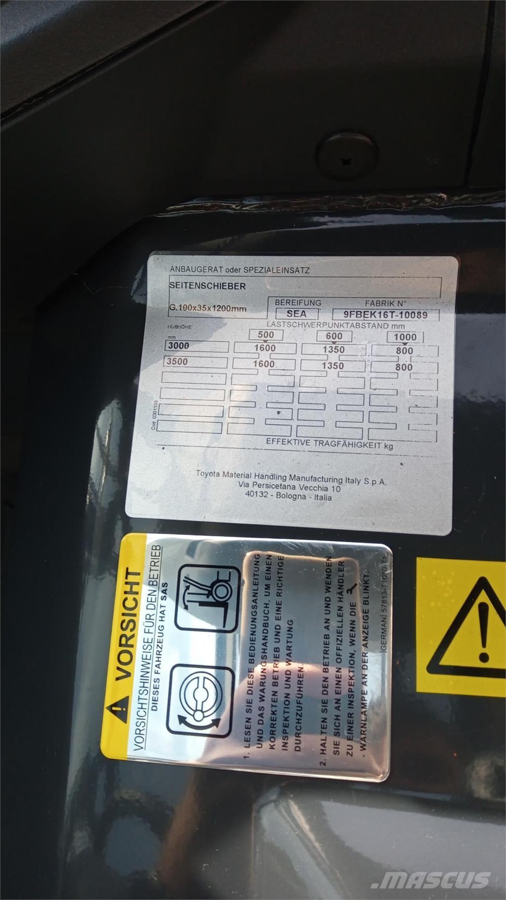 Toyota 9FBMK16T Электропогрузчики