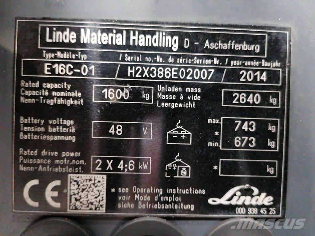 Linde E16C-01 Электропогрузчики