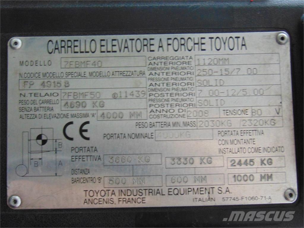 Toyota 7FBMF40 Электропогрузчики
