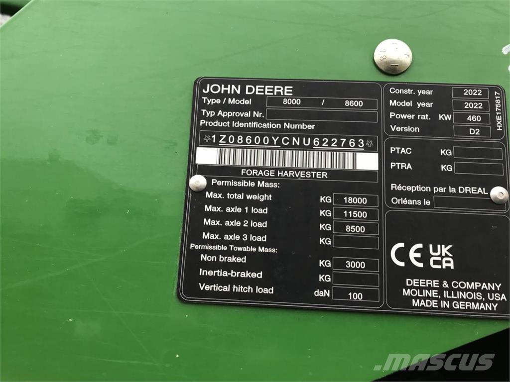 John Deere 8600 Самоходные кормоуборочные комбайны