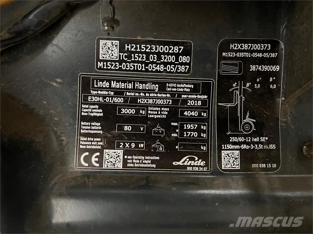 Linde E30/600HL Электропогрузчики