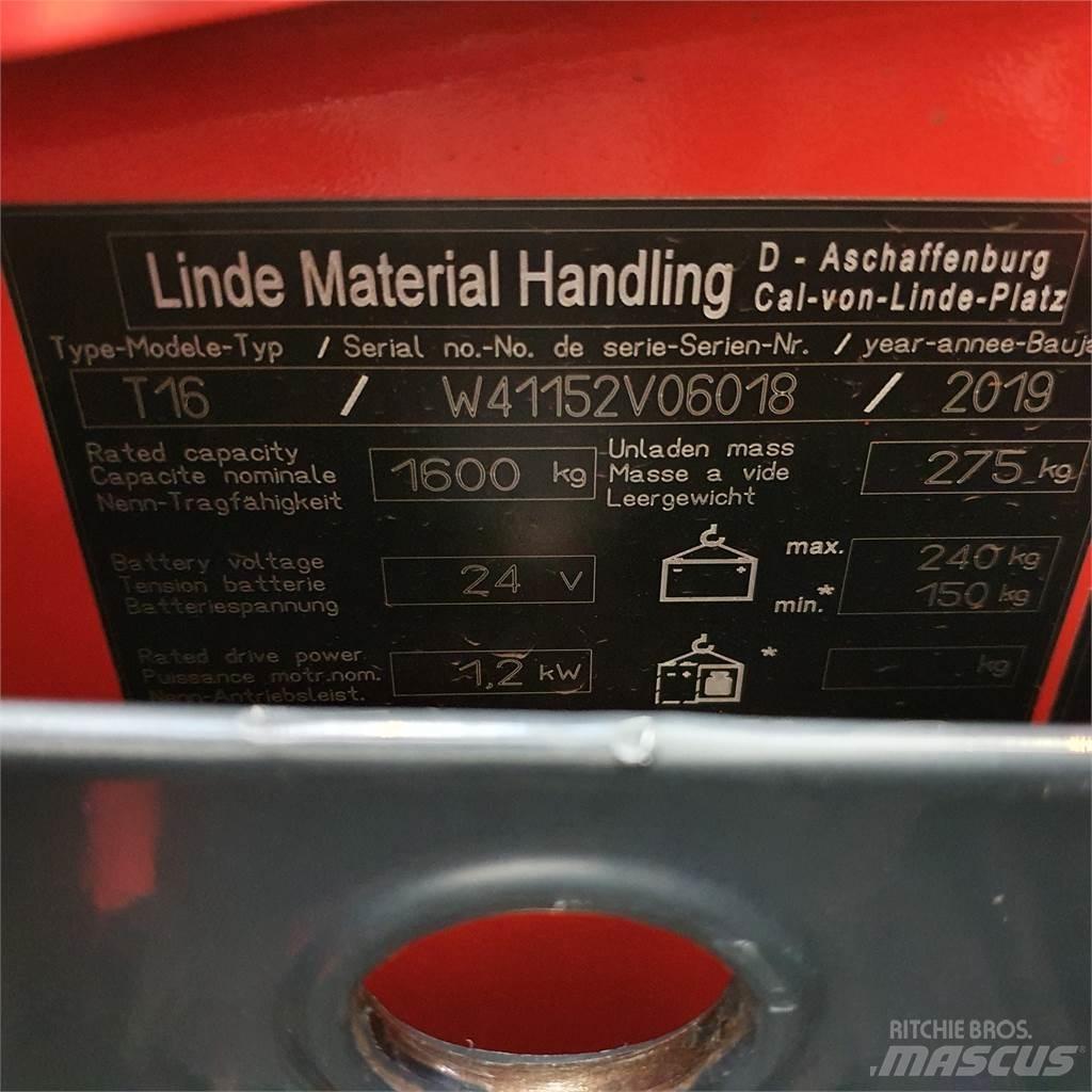 Linde T16 Li-Ion Ручные электрические тележки