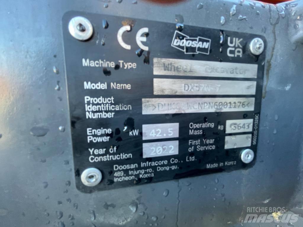 Doosan Dx57W-7 Колёсные экскаваторы
