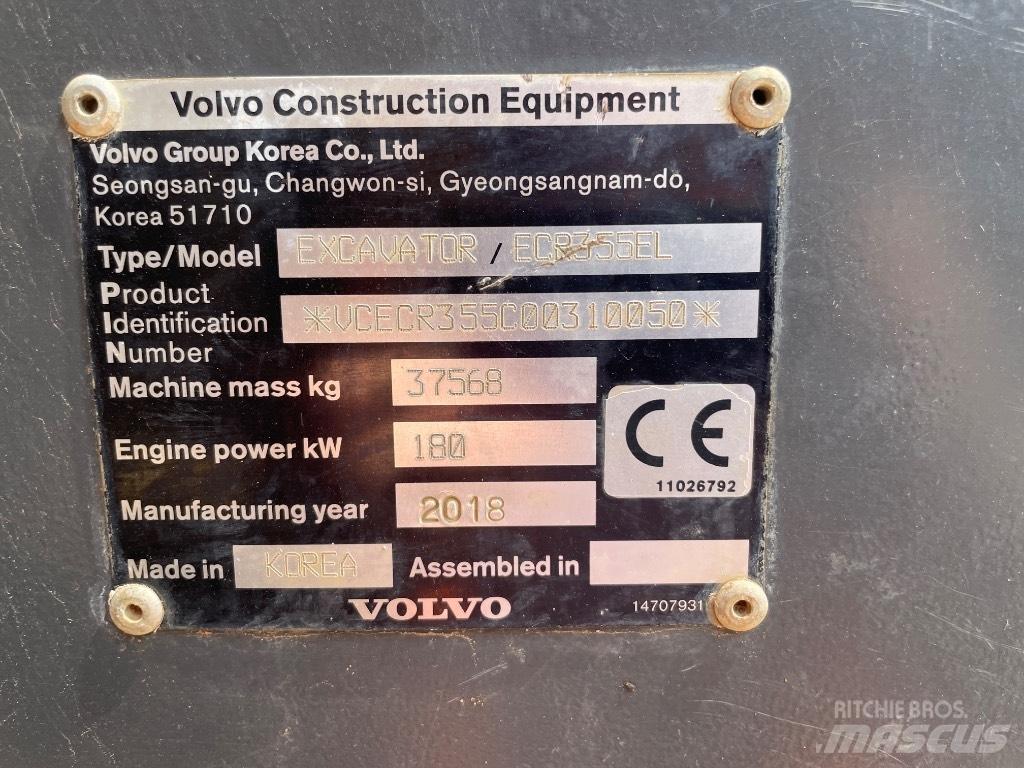 Volvo ECR 355 EL Гусеничные экскаваторы