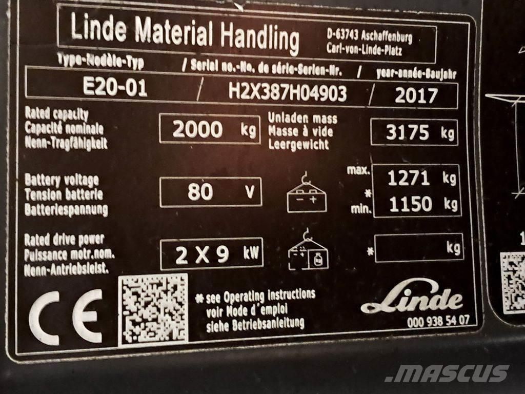 Linde E20-01 Электропогрузчики