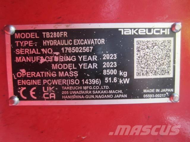 Takeuchi TB 280 FR Малые экскаваторы 7т-12т