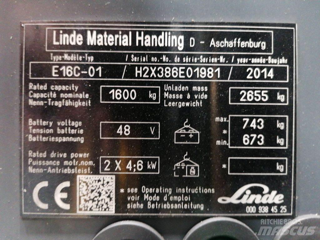 Linde E16C-01 Электропогрузчики