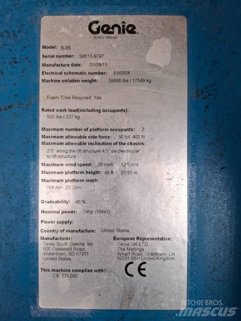Genie S-85 Телескопические подъемники