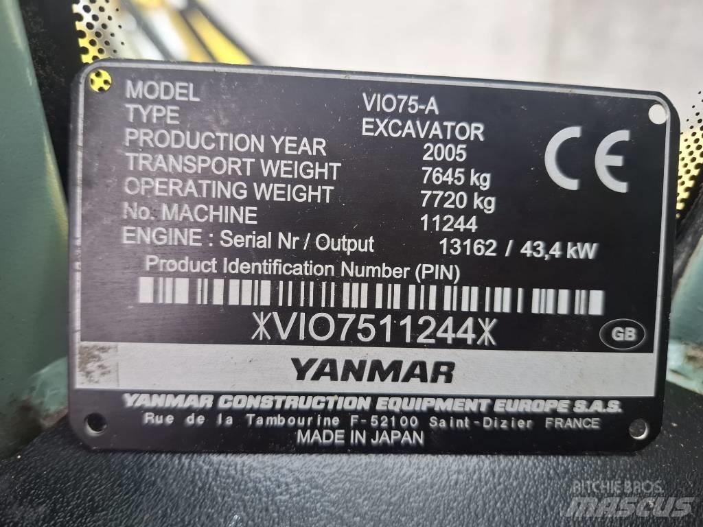 Yanmar Vio 75 A Малые экскаваторы 7т-12т