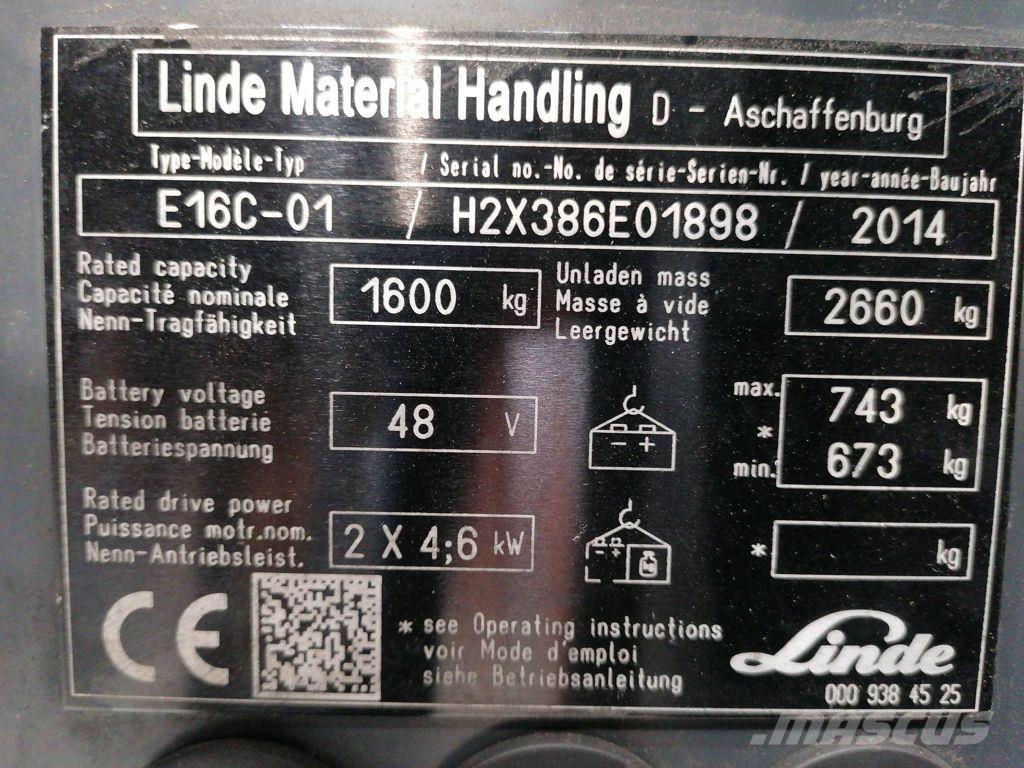 Linde E16C-01 Электропогрузчики