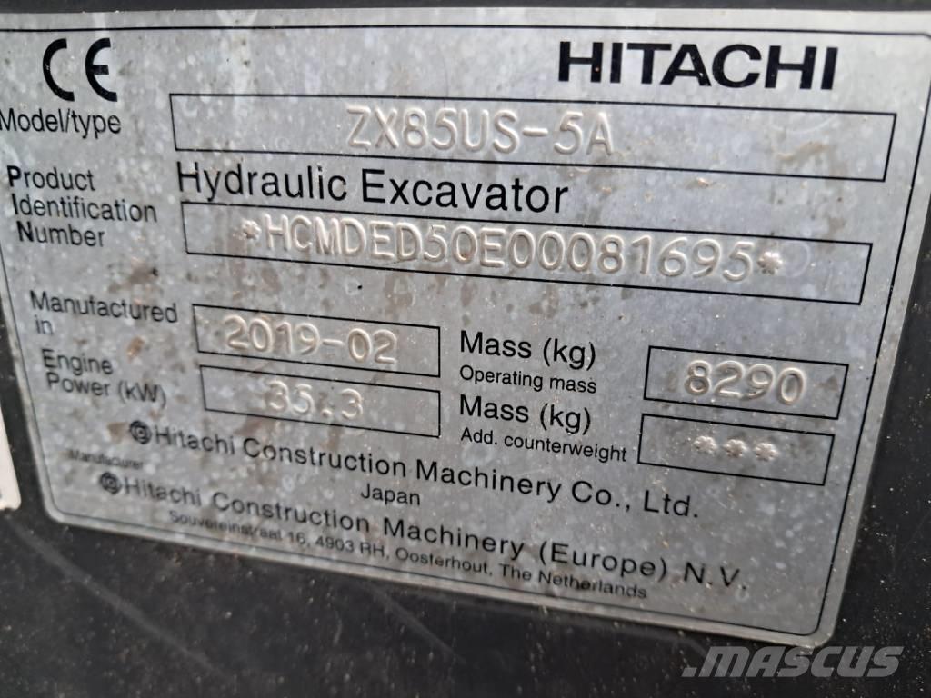 Hitachi ZX 85 US-5 A Малые экскаваторы 7т-12т