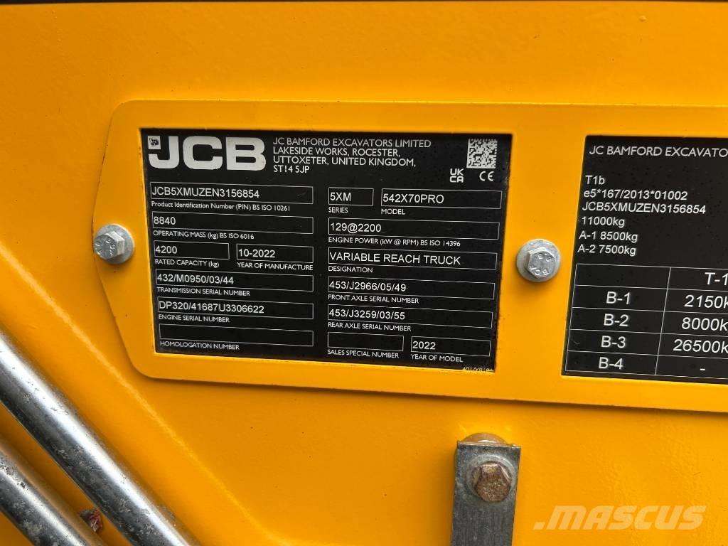 JCB 542-70 Agri Pro Сельскохозяйственные телескопические погрузчики