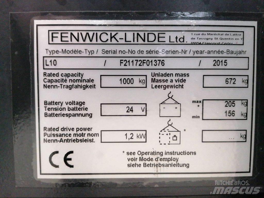 Linde L10 Ручные штабелёры с электроподъёмом