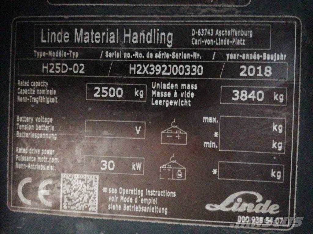 Linde H25D-02 Дизельные погрузчики