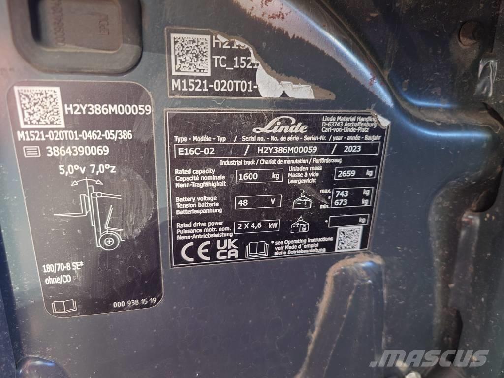 Linde E16C/386-02 Электропогрузчики