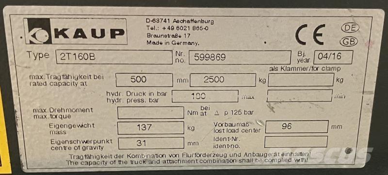 Kaup 2T160B Запчасти для складской техники