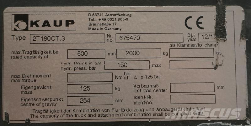 Kaup 2T180CT.3 Паллетные вилы