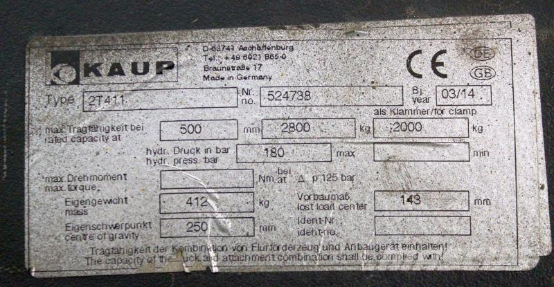 Kaup 2T411 Запчасти для складской техники