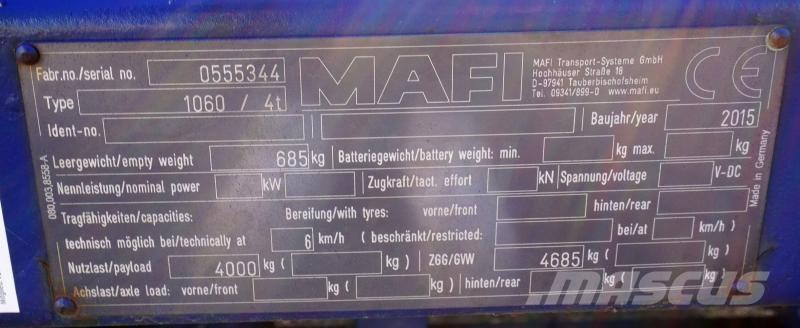Mafi 1060 / 4t Прицепы-платформы/боковая разгрузка