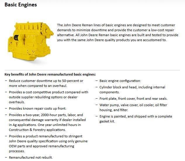 John Deere 6466T Двигатели