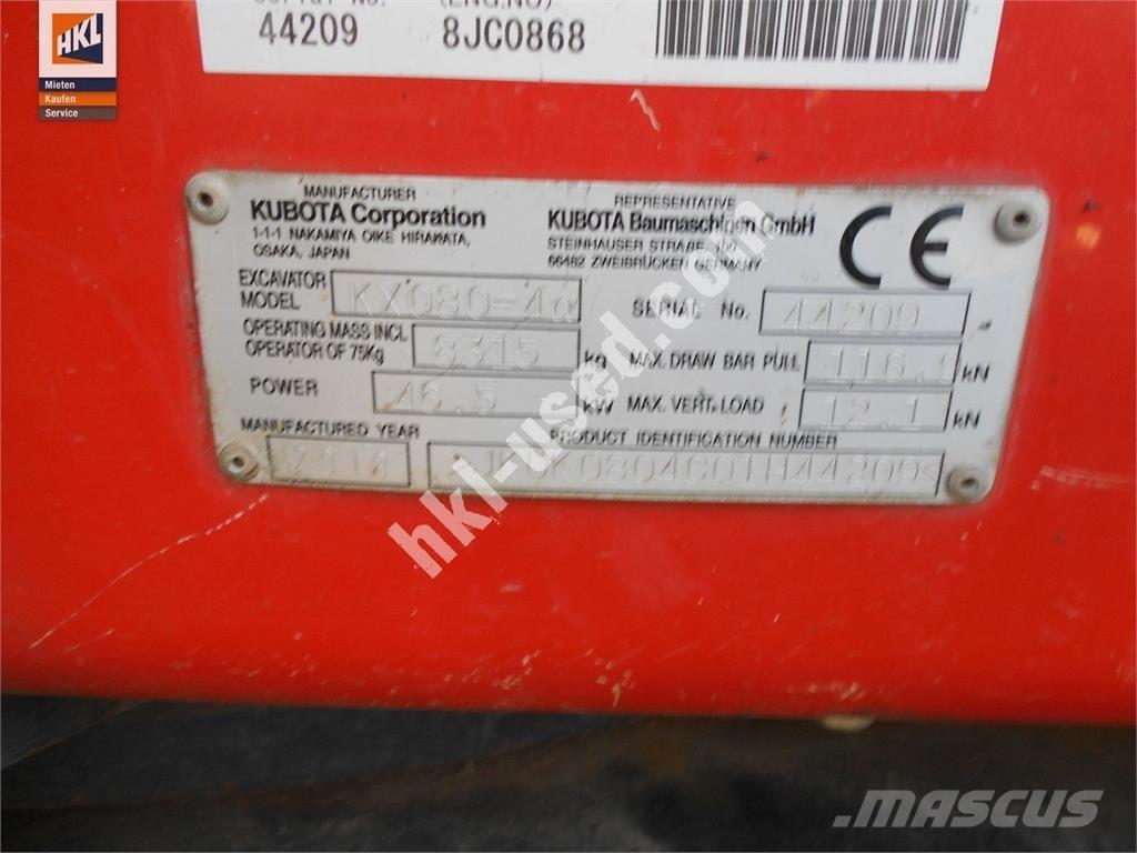 Kubota KX 080-4 Мини-экскаваторы