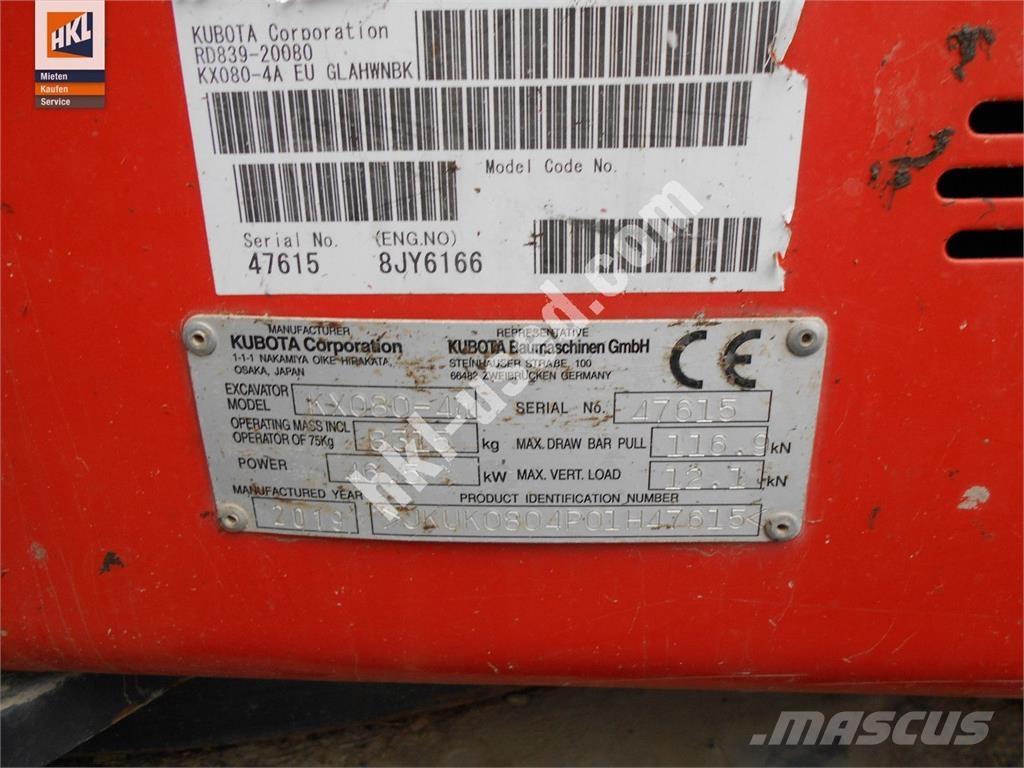 Kubota KX 080-4 Мини-экскаваторы