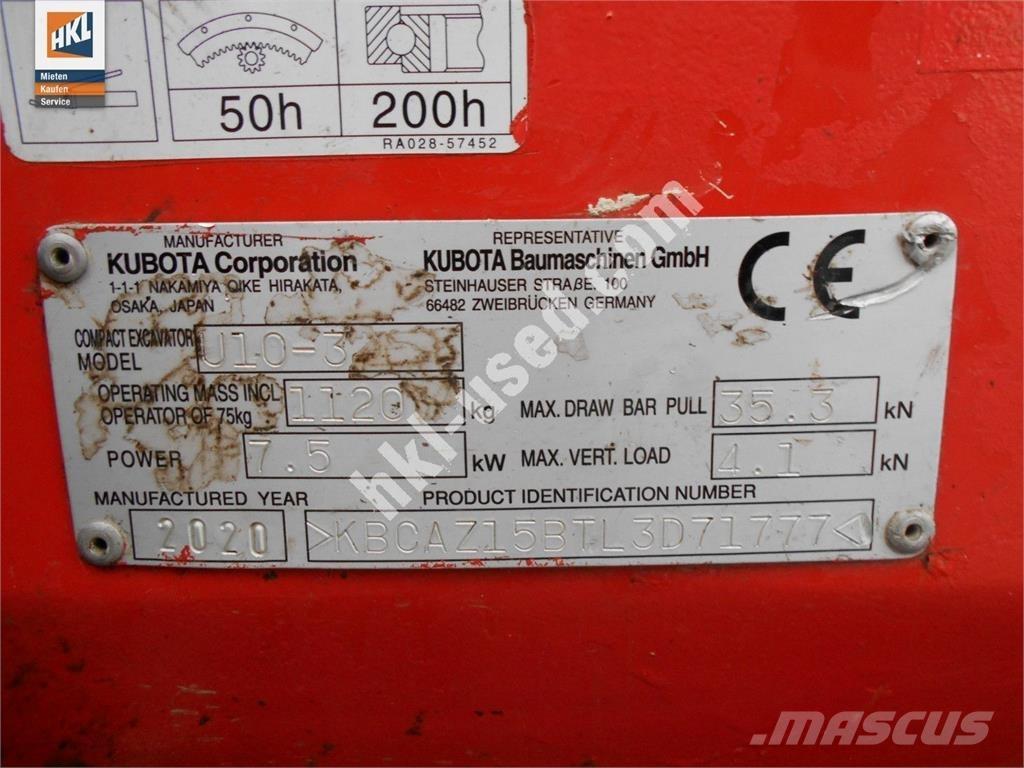 Kubota U 10-3 Мини-экскаваторы