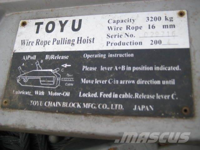  Rope pulling hoist - 3 stk. Подъемно-транспортное оборудование и грузовые лифты
