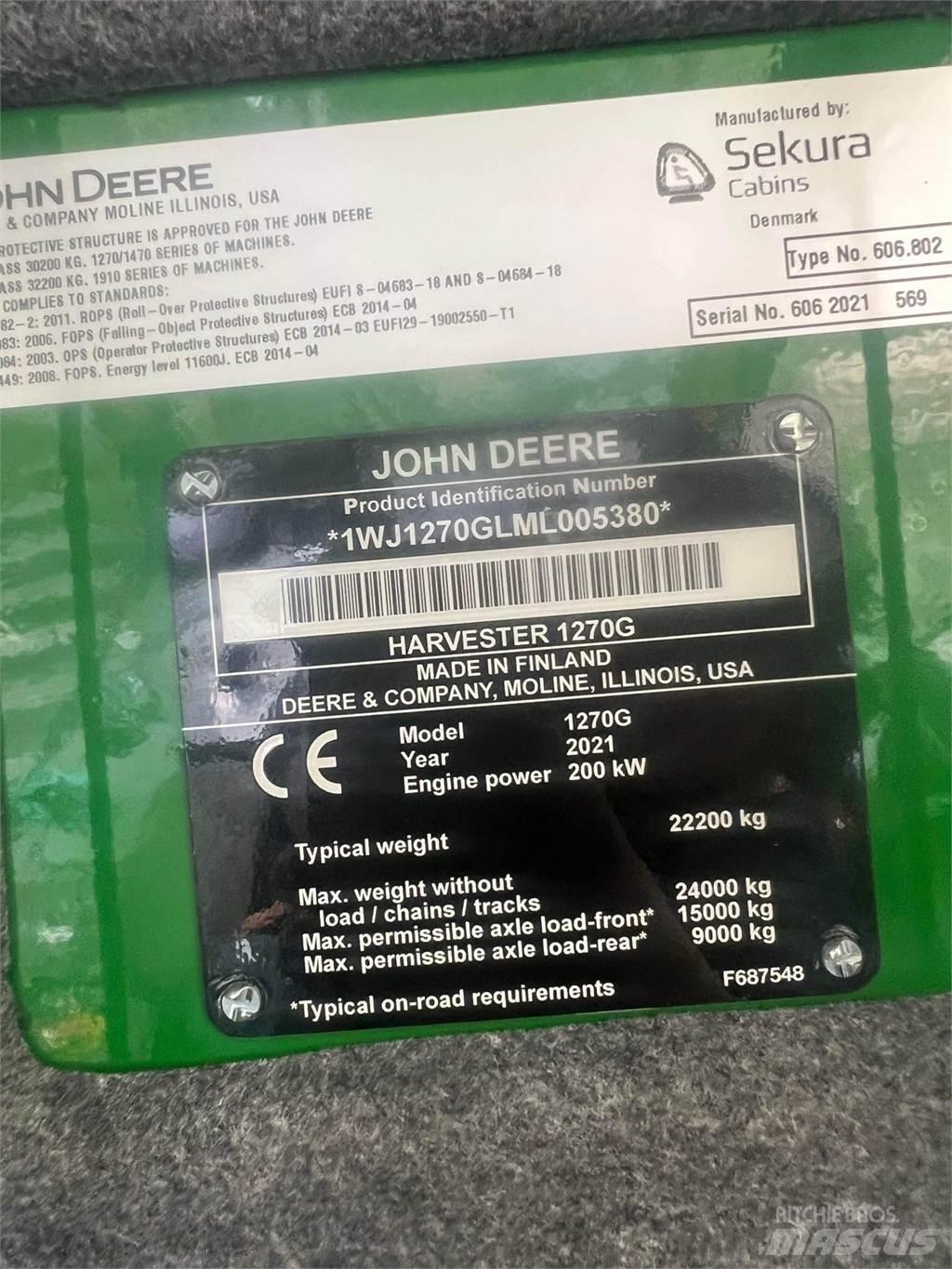 John Deere 1270G Харвестеры