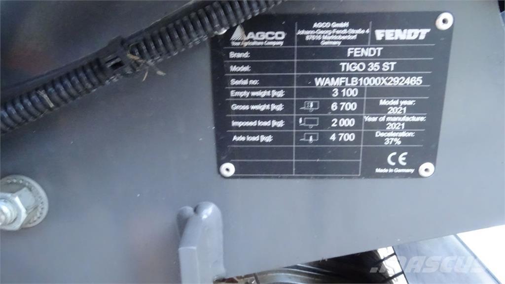 Fendt Tigo Прицепы с самозагрузкой
