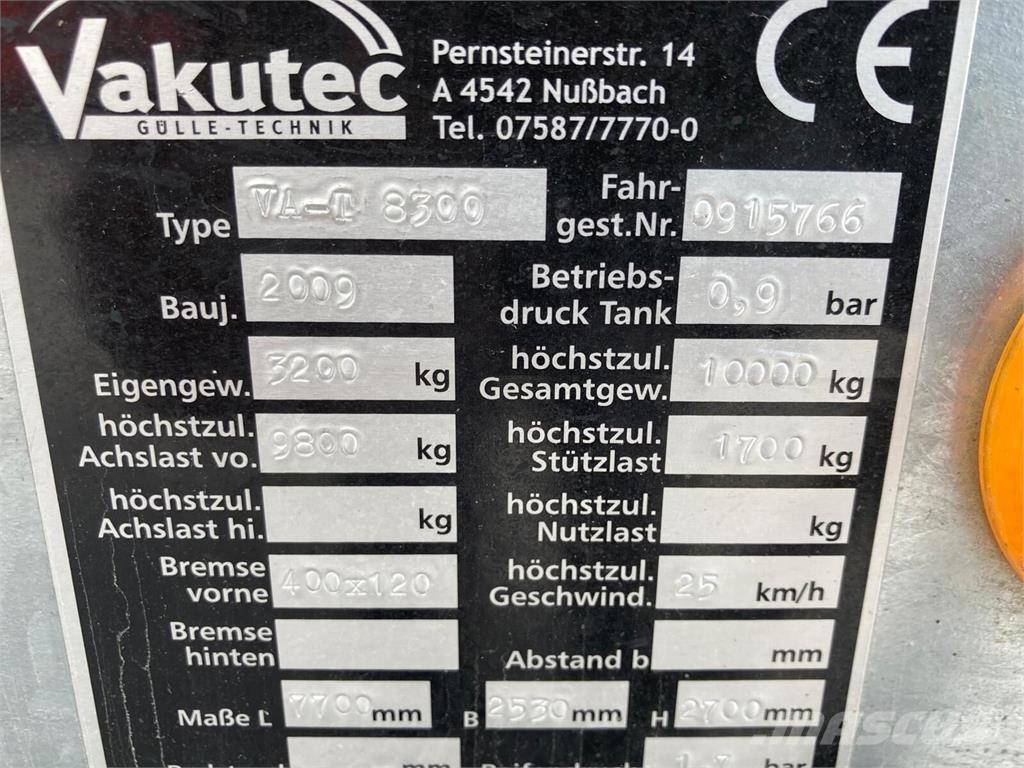  Vakutec VA-T 8300 Цистерны для перевозки суспензий