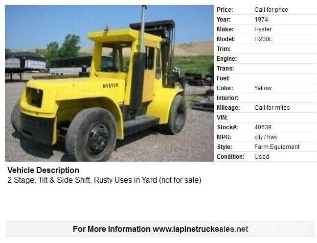 Hyster H200E Другие складские механизмы