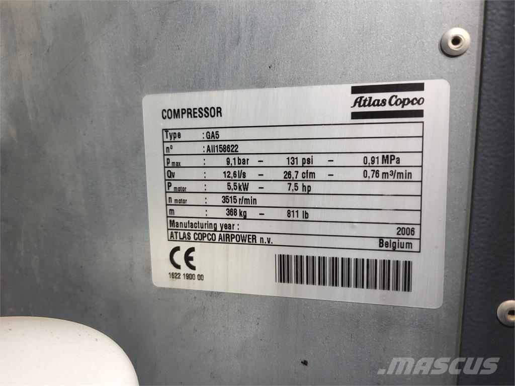 Atlas Copco GA5 Воздушные компрессоры