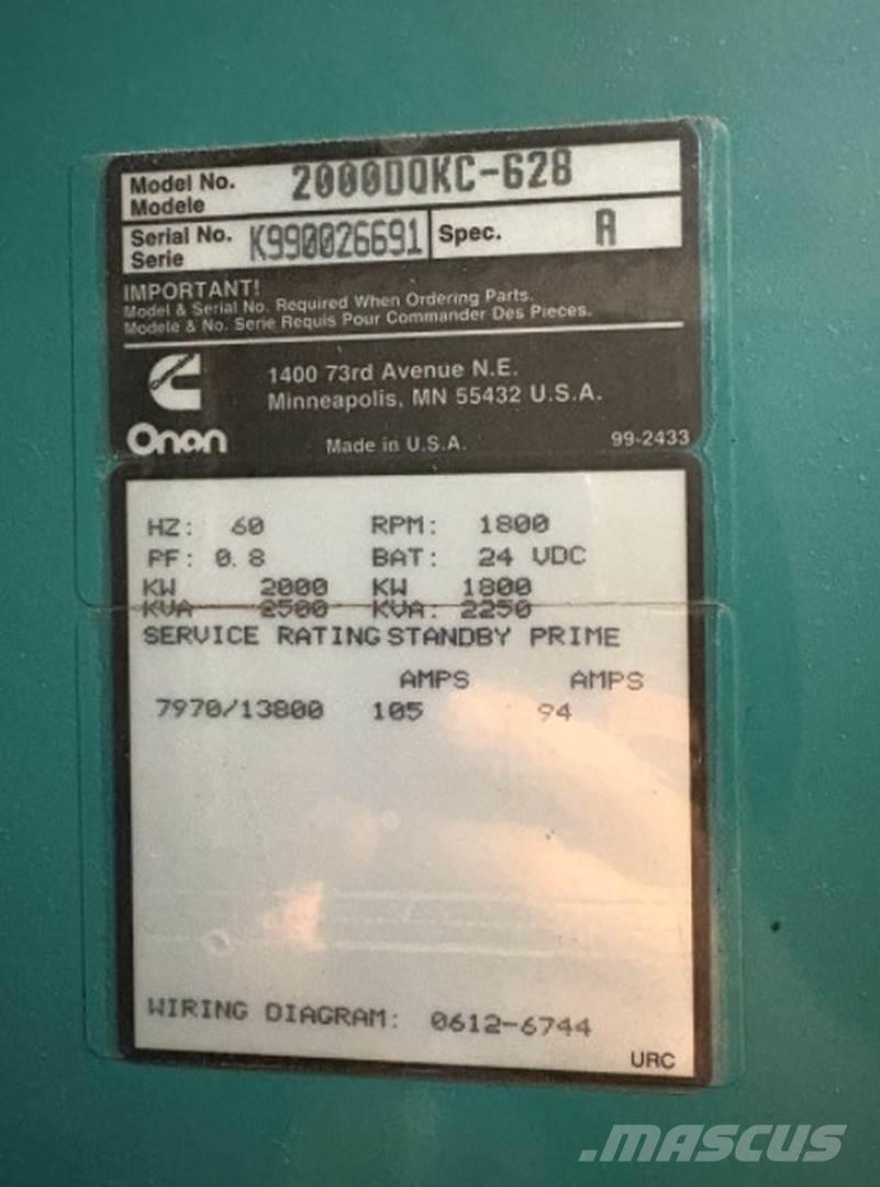 Cummins 2000DQKC-628 Дизельные генераторы