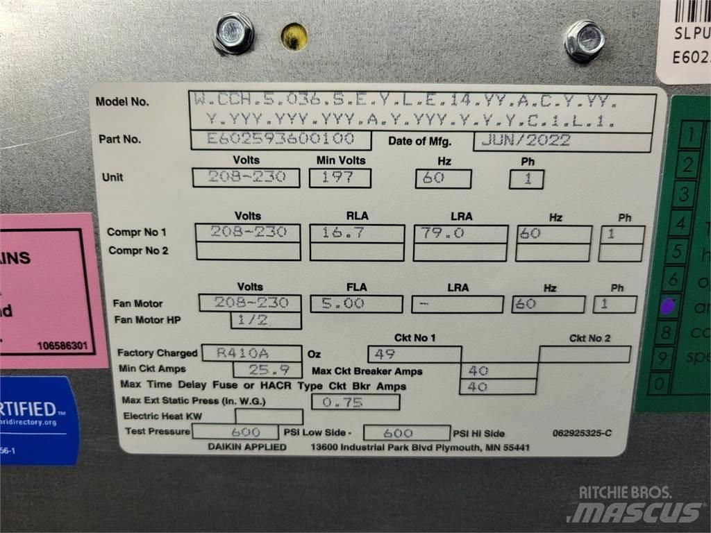  DAIKIN Enfinity 036 Оборудование для прогрева и размораживания