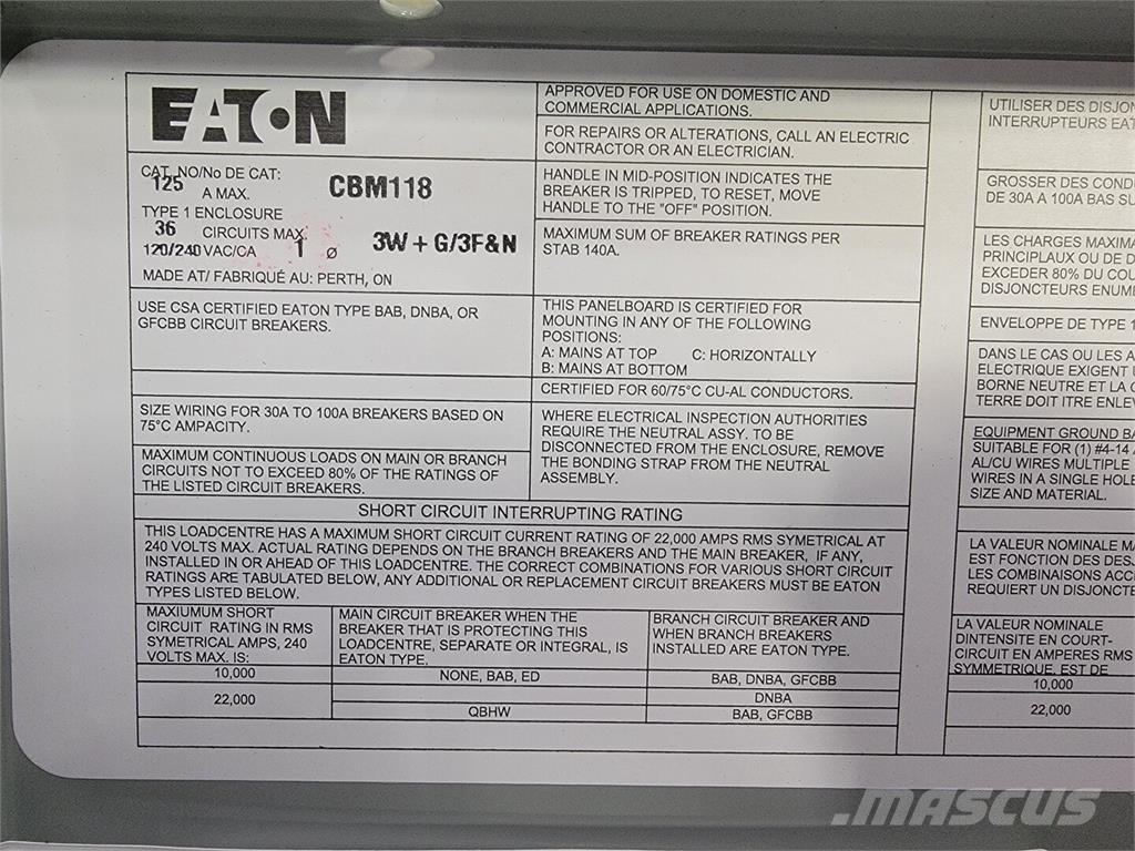 Eaton CBM118 Строительная техника - Другие