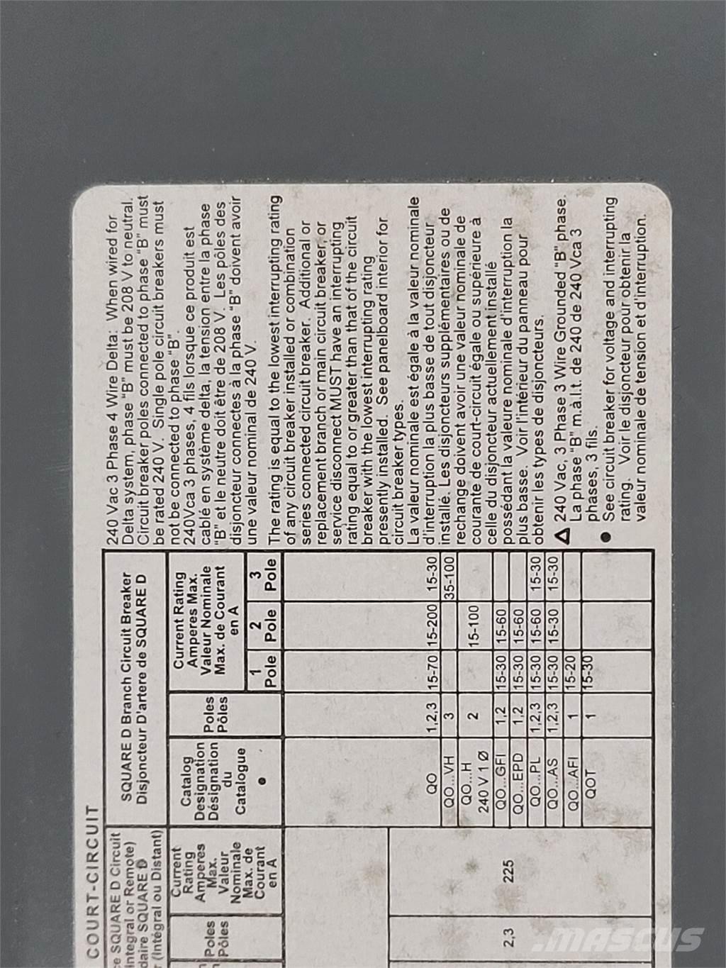  SQUARE D QOC30UC Строительная техника - Другие