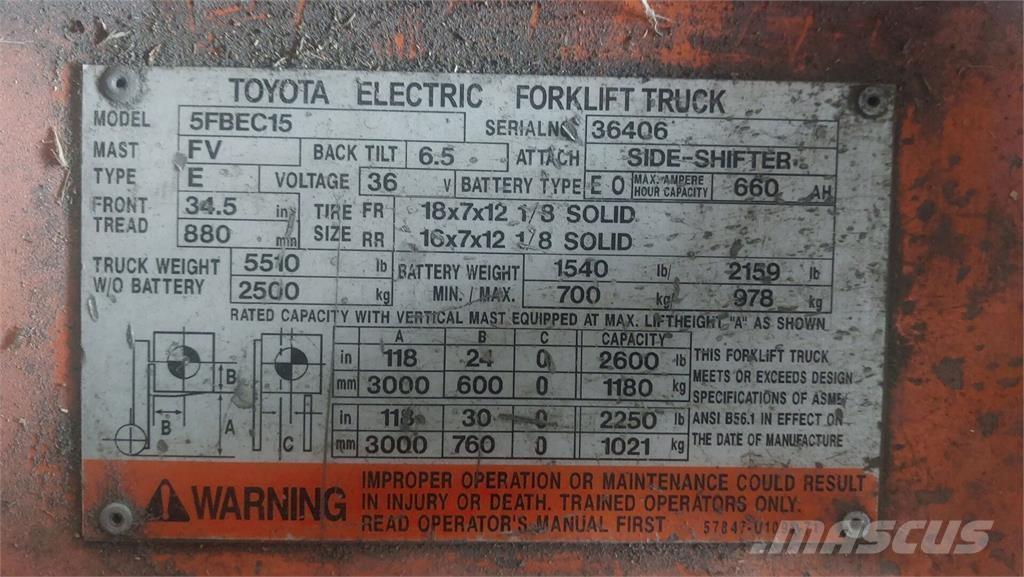 Toyota 5FBEC15 Строительная техника - Другие