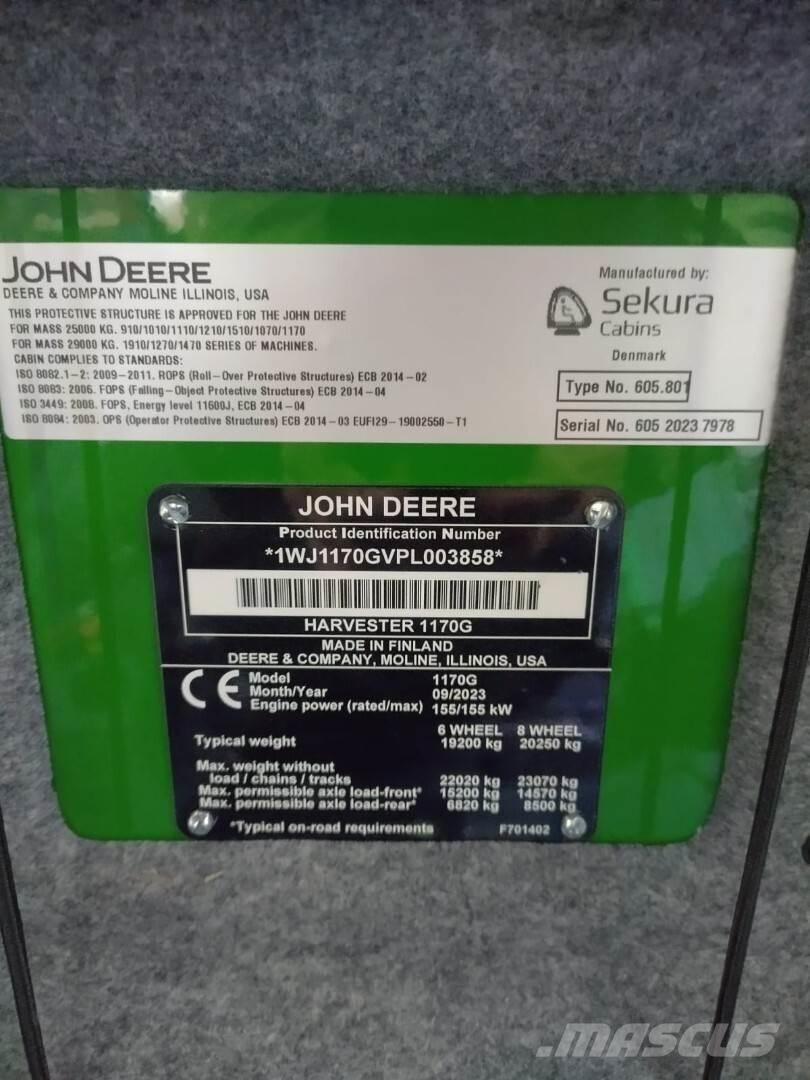 John Deere 1170G Харвестеры