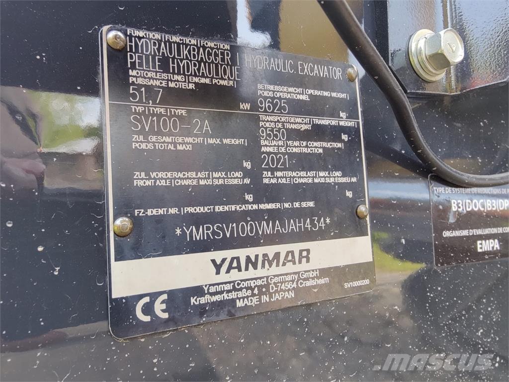 Yanmar SV100-2 Малые экскаваторы 7т-12т