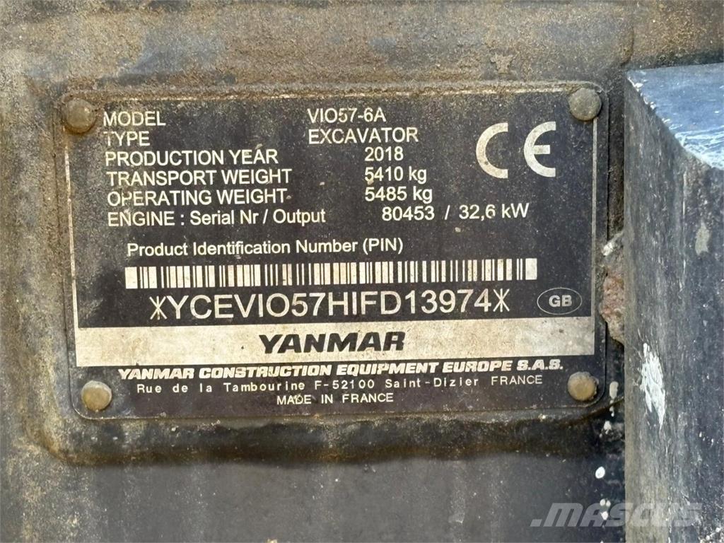 Yanmar VIO 57-6A Мини-экскаваторы
