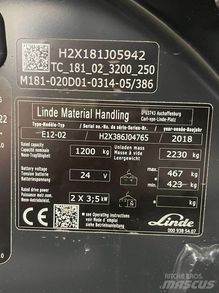 Linde E12-02-386 Электропогрузчики