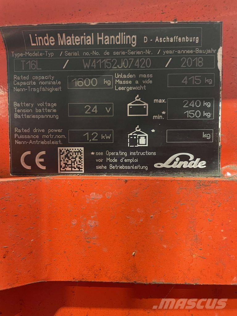 Linde T16L-1152 Ручные электрические тележки