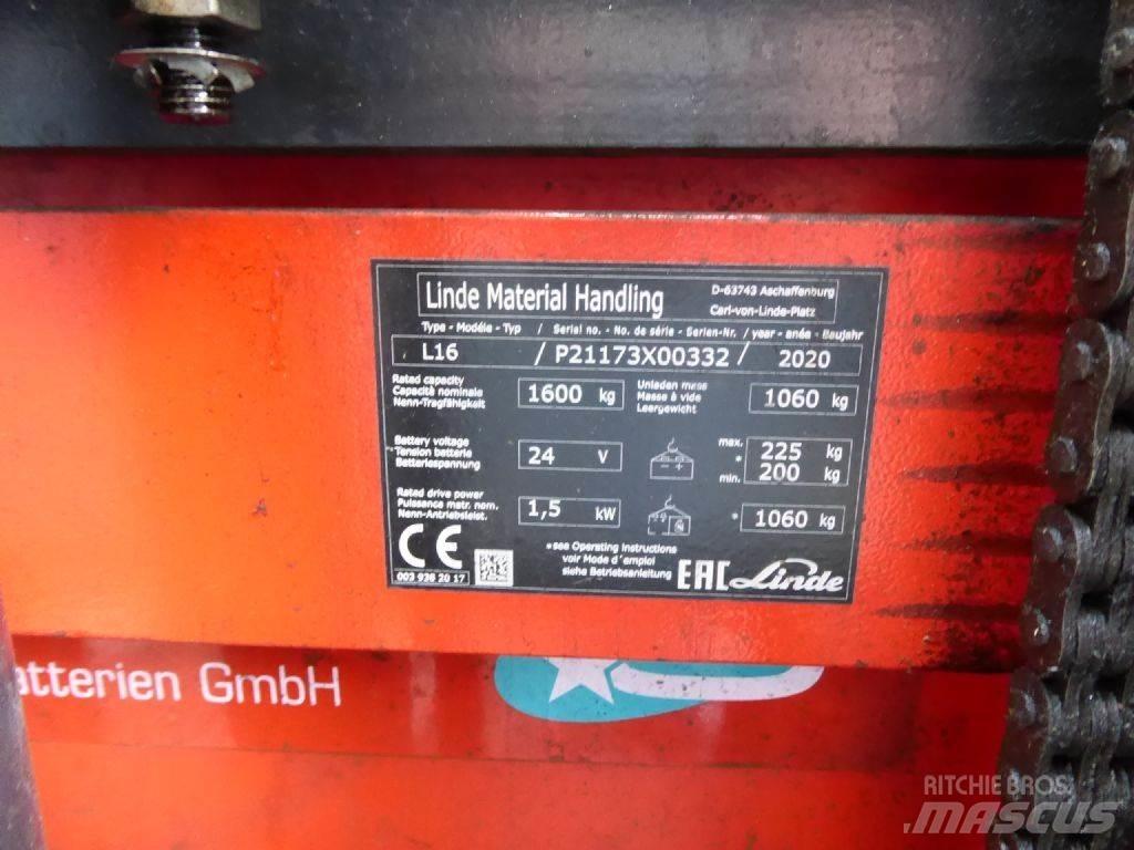 Linde L16 Ручные штабелёры с электроподъёмом