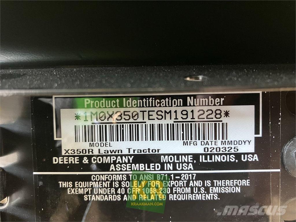 John Deere X350R Самоходные газонокосилки