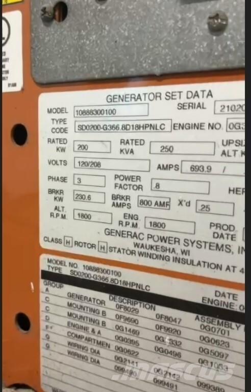 Generac SD200 Дизельные генераторы